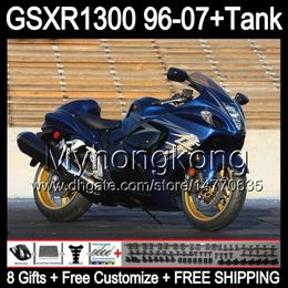 8gift voor Suzuki Hayabusa GSXR1300 96 97 98 99 00 01 Gloss Blue 13MY171 GSXR 1300 GSX-R1300 GSX R1300 02 03 04 05 06 07 Verkrijgen Blauw Zwart