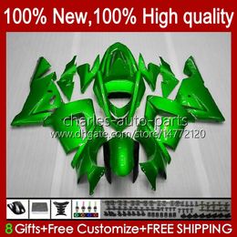 Body Metallic Green Kit OEM voor Kawasaki Ninja ZX1000C ZX 10 R 1000 CC ZX1000 04-05 Carrosserie 9NO.71 ZX 10R 1000CC ZX10R 04 05 ZX-10R ZX1000CC 2004 2005 Motorfiets