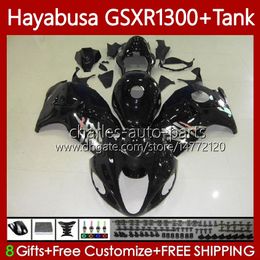 OEM-lichaam + tank voor Suzuki Glanzend zwart Hayabusa GSXR 1300CC GSXR-1300 1300 CC 1996 2007 74NO.18 GSX-R1300 GSXR1300 96 97 98 99 00 01 GSX R1300 02 03 04 05 06 07 Fairing Kit