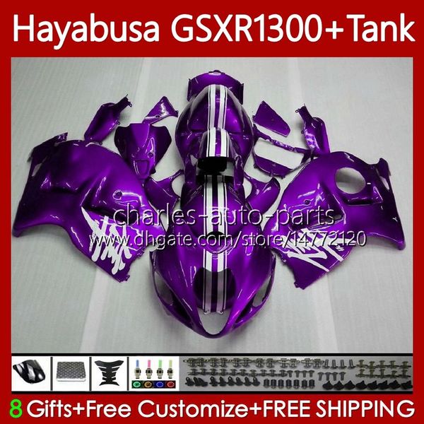 Corps + réservoir OEM pour SUZUKI Hayabusa GSXR 1300CC GSXR-1300 1300 CC 1996 2007 74No.132 GSX-R1300 GSXR1300 96 97 98 99 00 01 GSX R1300 02 03 04 05 06 07 Kit de carénage métal violet