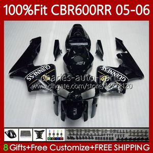 Molde de inyección Carenados para HONDA negro brillante CBR 600RR 600F5 600CC 2005-2006 Cuerpo 72No.89 CBR600 CBR 600 CC F5 RR F 5 2005 2006 CBR600F5 CBR600RR 05 06 OEM Carrocería