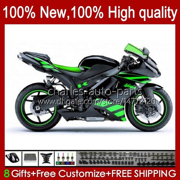 Carrosserie de moto pour KAWASAKI NINJA OEM ZX600C ZX636 ZX 6R 6 R 600CC 05-06 Carrosseries 7No.73 ZX600 ZX 636 ZX-6R 2005 2006 ZX-600 ZX-636 600 CC ZX6R 05 06 Kit de carénage ABS vert métal