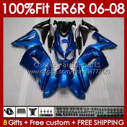 OEM Bodys Kit For KAWASAKI NINJA 650R ER6 650 R ER 6 F 06-08 Bodywork 139No.6 650-R ER 6F 650R-ER6F ER-6F 2006 2007 2008 ER6F 06 07 08 Injection mold Fairings pearl blue