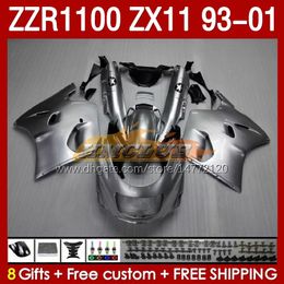Body for Kawasaki Ninja ZX-11 R ZZR-1100 ZX-11R ZZR1100 ZX 11 R 11R ZX11 R 1993 1993 1995 2000 2000 2001 165NO.15 ZZR 1100 CC ZX11R 93 94 95 96 97 98 99 00 01 Fairement Glossy Silvery