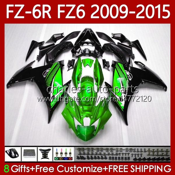 Carrosserie de MOTO pour YAMAHA FZ6 FZ 6 R N 600 6R 6N FZ-6N 09-15, carrosserie 103No.211 FZ600 FZ6R FZ-6R 09 10 11 12 13 14 15 FZ6N 2009 2010 2011 2012 2013 2014 2015 OEM Fair ings vert clair