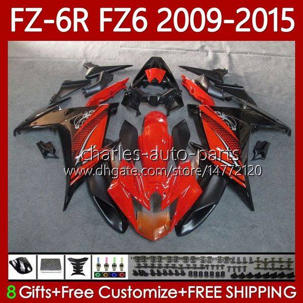 Carrosserie MOTO Pour YAMAHA FZ6 FZ 6 R N 600 6R 6N FZ-6N 09-15 Carrosserie 103No.5 FZ600 FZ6R FZ-6R 09 10 11 12 13 14 15 FZ6N 2009 2010 2011 2012 2013 2014 2015 Foire OEM orange brillant