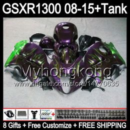 8gifts gloss purple Pour SUZUKI Hayabusa GSXR1300 2008 2009 2010 2011 14MY170 GSXR-1300 GSX R1300 GSXR 1300 2012 2013 2014 2015 TOP Carénage