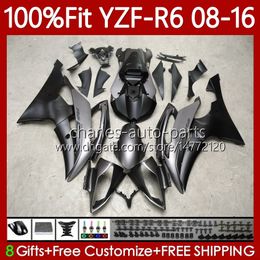 Injection Fairings For YAMAHA YZF-R6 YZF R 6 YZF R6 600 YZF-600 YZFR6 08 09 10 11 12 13 15 16 99No.36 YZF600 2008 2009 2010 2011 2012 2013 2014 2015 2016 OEM body flat color blk