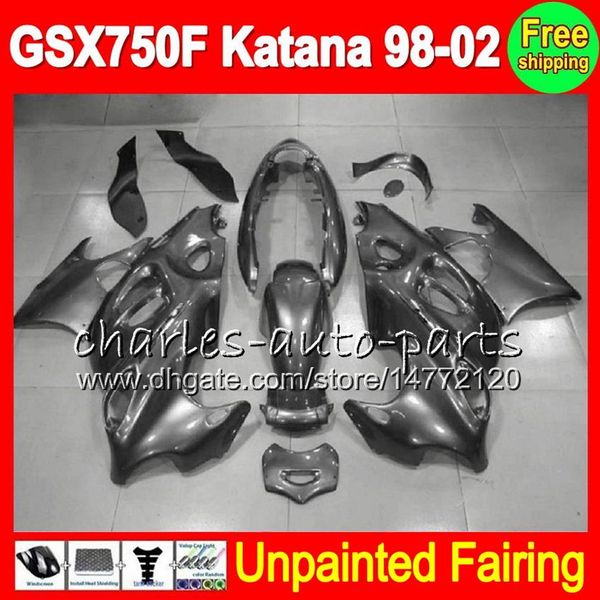 8Gifts Kit de carénage complet non peint pour SUZUKI GSX750F Katana GSX 750F GSXF750 98 99 00 01 02 1998 1999 2000 2001 2002 Carénages Body249p