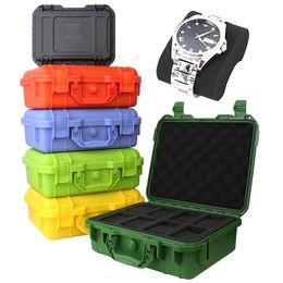 8Grid Highend Watch Case Collection Antieke bescherming Veiligheidsdoos Kleurrijke spons Geikte vochtvrije 240415