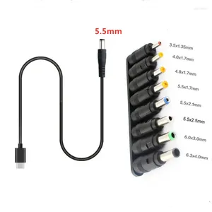 8in1 USB C Type PD Naar 12 V 5.5x2.1mm/5.5x2.5mm/3.5/4.0/4.8/5.5/6.0mm Voeding Kabel Voor Wifi Router LED Licht CCTV Camera