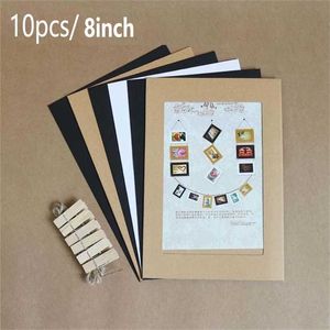8 inch / 10 stks Combinatiepapier Po Frame met Clips en 2 M Touw Muur Opknoping Picture DIY Woondecoratie Album 211222