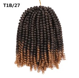 8inch 110g Cheveux printaniers Tressage synth￩tique Coiffure Crochet Traids Extensions 30 Strandspack2864938