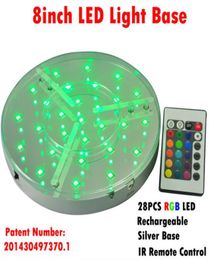 8inch 28pcs SMD5050 LED Centres de table Light Base avec 24 keyys Remote Contrller pour choisir 16 couleurs statiques et 4colorchanging program1743606