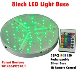 8INCH 28PCS SMD5050 LED Centres de table Light Base avec 24 keyys Remote Contrller pour choisir 16 couleurs statiques et 4colorchanging progro1468328