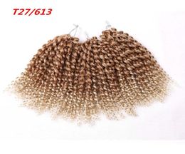 8INCH 3PCSET CHEUR DE TRYDING SYNTHÉTIQUE DE MARRY AVEC ROSE ROSE EN PURPLE Ombre et Blonde Malibob Crochet Hair Extensions 2816050