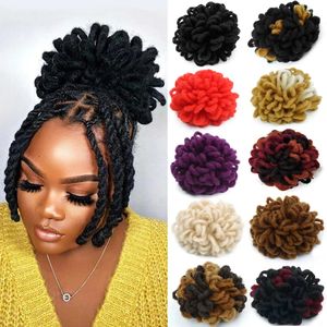 8inch Afro Curl Dreadlocks Ponytail Synthetische Nu Locs Drawstring Chignon Puff Clip in Hair 240119