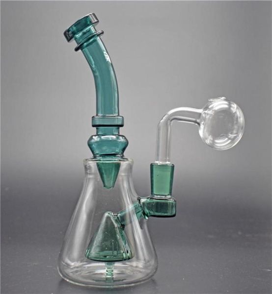 Bongs de agua de vidrio de 8 pulgadas, tubería de agua Pyrex gruesa con labios coloridos, vaso de precipitados de 14 mm, plataformas petrolíferas Bong con tubos de quemador de aceite y explosión n4779743