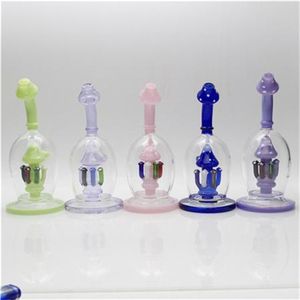 8inch waterpijp vorm glazen bong paddestoel perc bong heady waterpijp unieke rokende pijp met 14mm kom