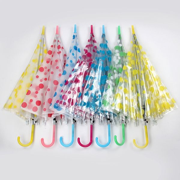 8k Transparent Enfants Parapluies Longue Poignée Droite Arc-En-Crème Solaire Parapluie Protection Solaire Étanche Protéger Fournitures BH6044 WLY