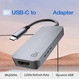 Adaptateur multifonctionnel Hub USB-C 8k, Super vitesse USB-C, Station d'accueil à 3 ports, Hub C PD pour ordinateur portable, moniteur d'ordinateur de bureau