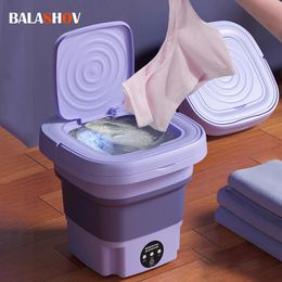 8L Portable petite Machine à laver pliable avec sèche-linge pour chaussettes culotte de sous-vêtements laveuse ménage Mini 240131