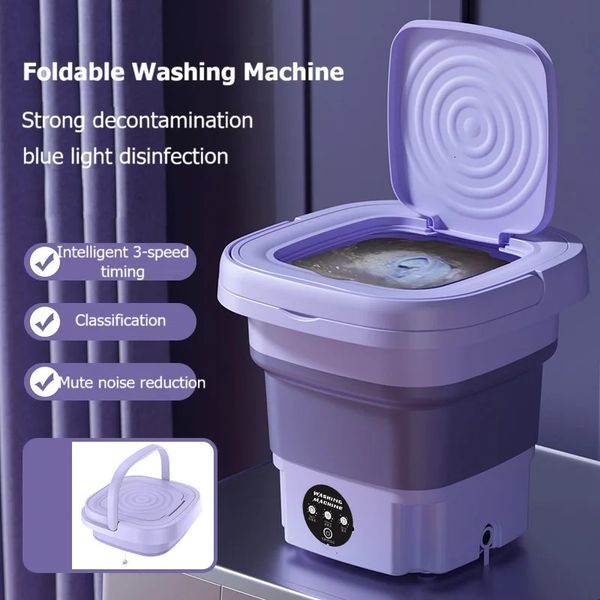 8L Machine à laver Portable chaussettes culotte de sous-vêtements pliable maison Mini 3 modèles avec essorage sec 240131