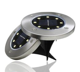 8leds Solar Underground Lampes en acier inoxydable enterré Light IP65 étanche d'éclairage extérieur de jardin