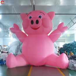 8m-26ft de haut bateau gratuit activités de plein air publicité promotion modèle de cochon gonflable géant personnalisé réplique animale dessin animé à vendre