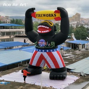 8m 26fth con fuegos artificiales inflables del ventilador Rocket King Kong Fire Fire Giant Pop-Up Gorilla Firework Modelo para promoción