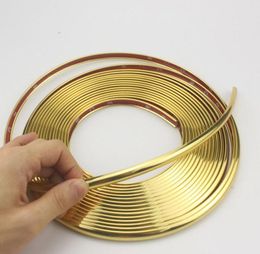 8 m de roue de voiture Riv Edge Protector Ring Pney Strip Guard Gold Plating Decals9555369