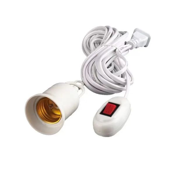 Bases de lampe universelles avec interrupteur, 8m, adaptateur de douille d'ampoule Led, support de lampe à vis E27, accessoires, outils, Suspension à deux fiches