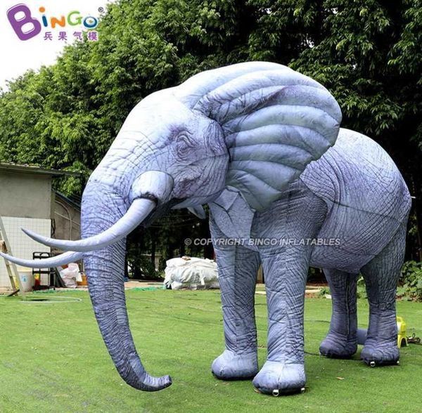 8 m de long (26 pieds) publicitaire extérieur simulation gonflable Animal Elephant Cartoon Modèles réalistes pour le zoo Décoration du parc d'attractions avec des jouets de soufflerie à air sportif