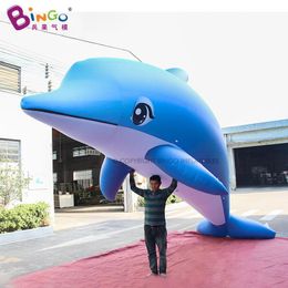 8m lange (26ft) outdoor carnaval parade advertentie opblaasbare gigantische dolfijnmodellen ballonnen cartoon dier voor oceaanthema decoratie met luchtblazer speelgoed sporten