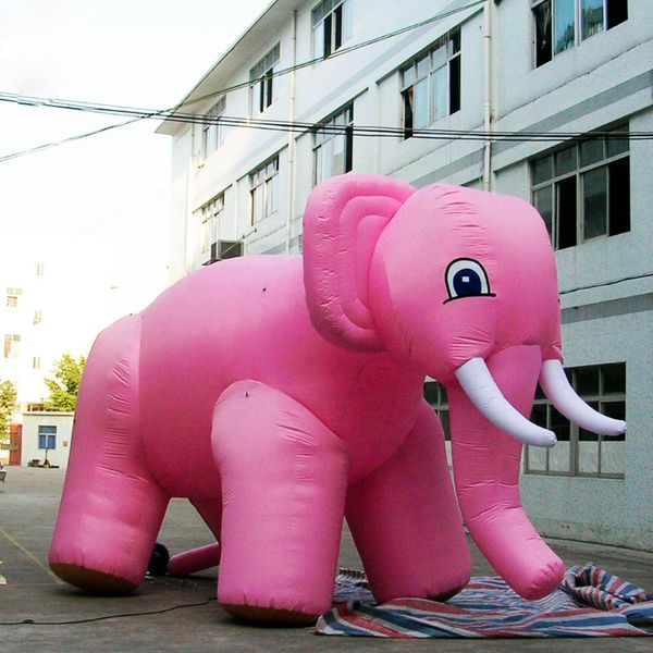 8 m de long (26 pieds) avec événement de ventilateur géant géant gonflable Pink Elephant Mascot Decoration Animal Decoration Modèle pour Party Club Advertising