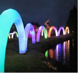 8m W verlichting boog opblaasbare LED booglijnen grote buiten kerstlichtboog voor feestevenement met strips