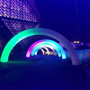 8m W éclairage arcade arc led gonflable archlines grand arc de lumière de noël extérieur pour événement de fête avec des bandes