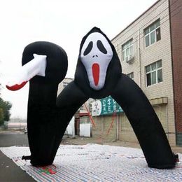 Arco de fantasma inflable negro gigante personalizado para la decoración de Halloween Archway 8m ancho (26 pies)
