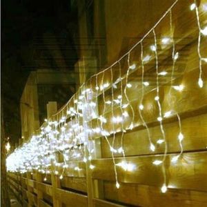 8M x 0,5 M 192 Led Gordijn Ijspegel Lichtslingers Nieuwjaar Bruiloft Garland Led Licht voor Outdoor Kerst Decoration248E