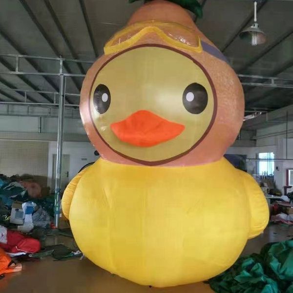 8mh (26,4ft) personnalisé Mignon Motle Cartoon Duck gonflable géant à vendre Décoration de ballon d'animaux