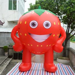 8mh (26 pieds) Événement de décoration de la boutique de fruits Modèle de fraise gonflable avec des ventilateurs Festival en gros de la publicité