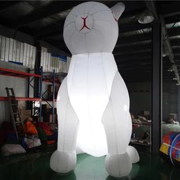 8mH 26ft groothandel buiten gigantische mooie verlichting opblaasbaar wit konijn Bunny model dierreplica voor reclame of paasevenementdecoratie