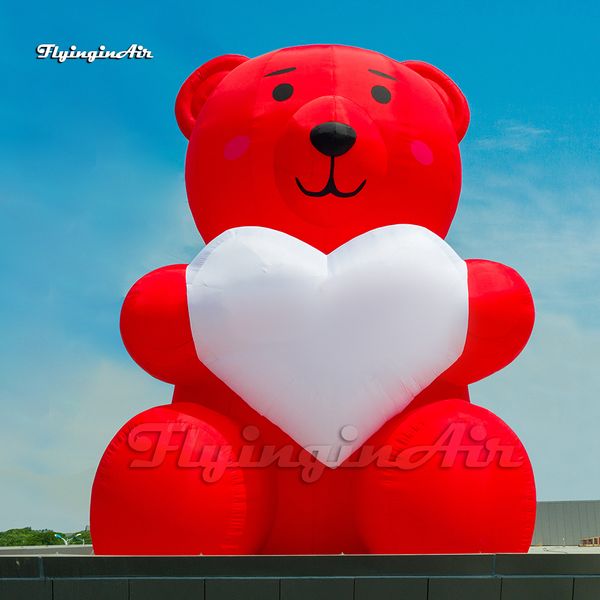 8MH (26 pies) con ventilador atractivo gran publicidad roja de oso inflable dibujos animados de animales de animales para evento de celebración de aniversario