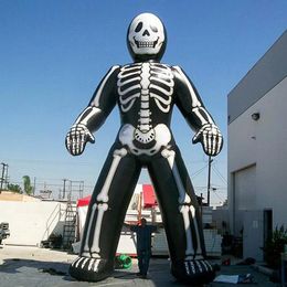 8mh (26 pieds) avec ventilateur géant personnalisé en plein air terrible squelette fantôme noir gonflables fantômes figure de figure pour la décoration d'Halloween