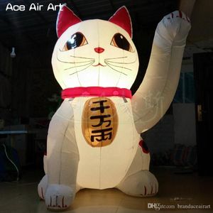 8mh (26 pieds) avec ventilateur logo / texte Portable Portable Beckoning Cat pop-up Tricolor Cat avec logo personnalisé pour la publicité et la vente