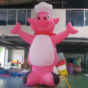 8MH (26 pies) con ventilador gratuito Actividades al aire libre Publicidad Giant Giant Inflable Pink Chef de dibujos animados de dibujos animados para la venta