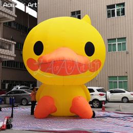8mh (26 pieds) avec du ventilateur bon vendeur extérieur pop-up mascotte canard gonflable jaune pour exposition de décoration publicitaire