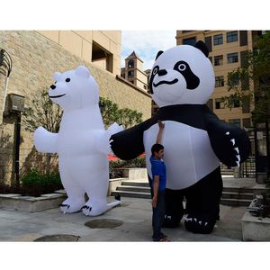 8mh (26 pieds) avec des fabricants de ventilateurs vendent des poupées d'ours gonflables animales mignonnes comme des jouets polaires époustouflants utilisés en extérieur et rue