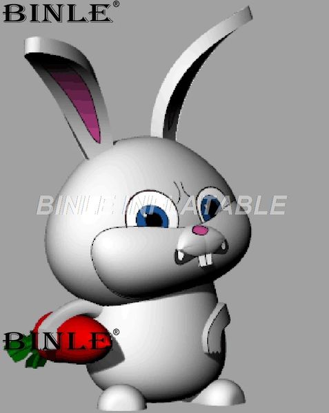 8mH (26ft) Avec ventilateur en gros personnalisé Lapin de Pâques gonflable géant méprisable avec modèle de dessin animé de lapin carotte pour la décoration de vacances