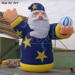 8mH (26ft) met blower groothandel Gigantische Russische stijl Kerstman opblaasboten Kerstvader Luchtgeblazen Santa Ord Man met ballon in de hand te koop
